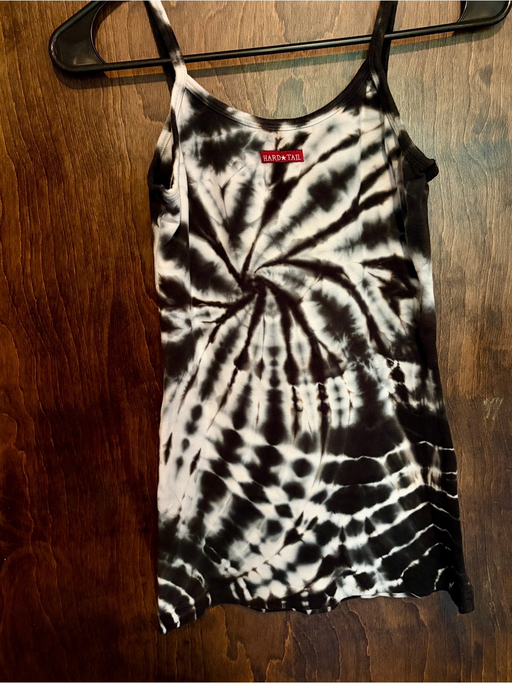 Y2K Hard Tail Black and White Tie-Dye Tank Top - Picture 2 of 3
